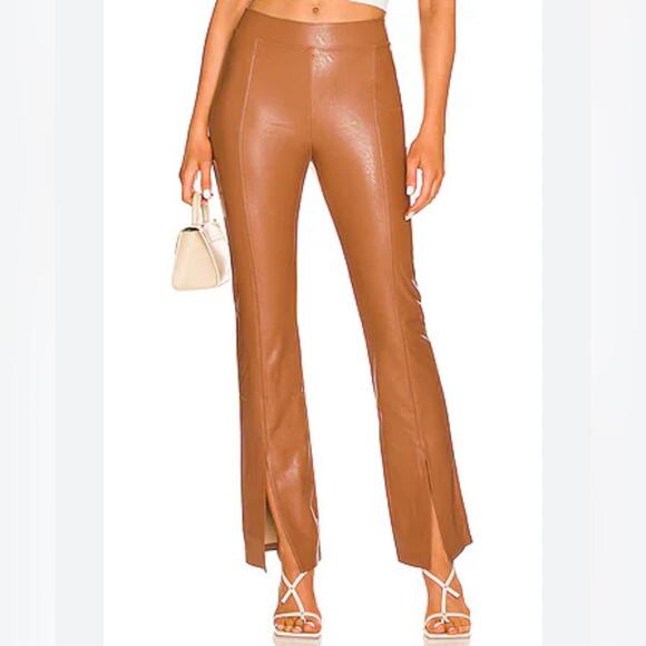 Commando Faux Leather Split Front Pant in Cocoa Size Small NWT - Picture 1 of 6